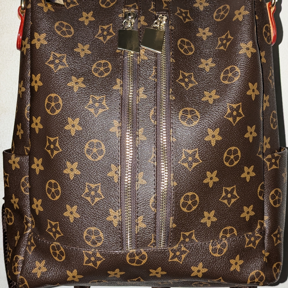 Brown Patterned Backpack - image 2